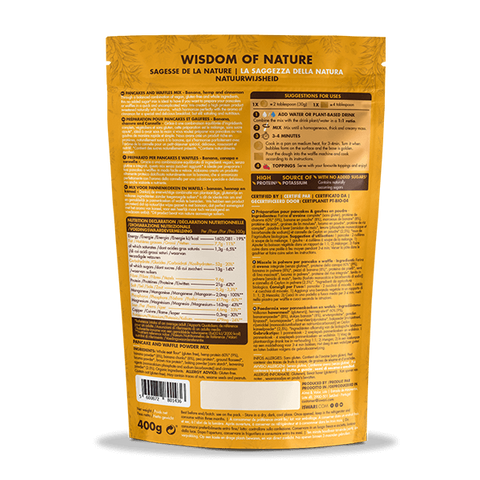 Glutenvrije Mix voor Pannenkoeken en Wafels – Banaan & Hennep – 300 g