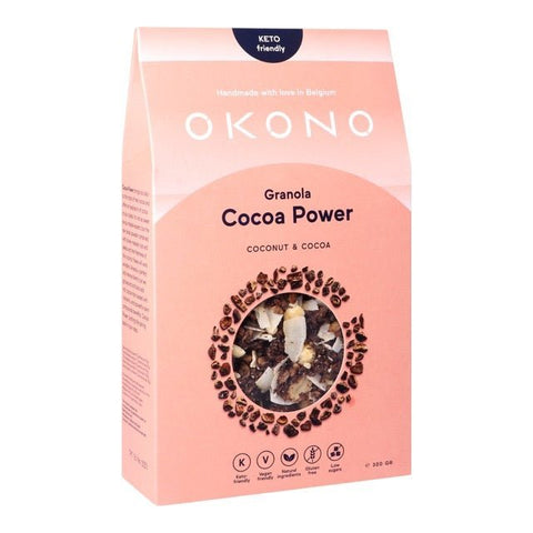 Okono Granola Cocoa Power – Kokosnoot & Cocoa - Glutsenza