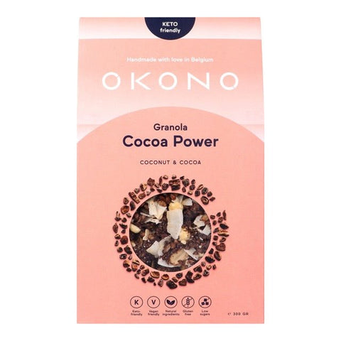 Okono Granola Cocoa Power – Kokosnoot & Cocoa - Glutsenza