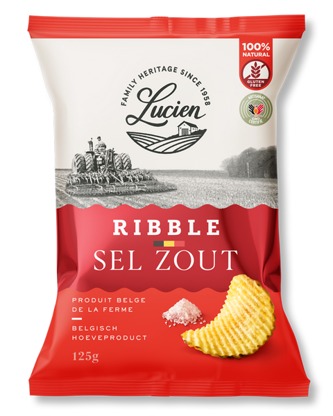 Lucien gezouten aardappelchips- 125 gr