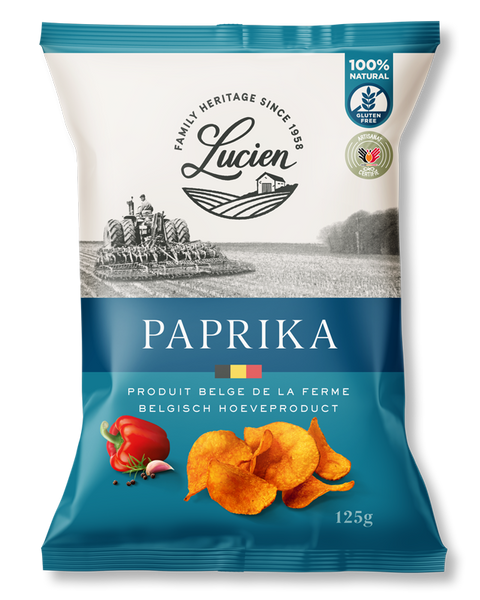 Lucien Paprika aardappelchips - 125 gr