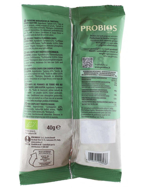 Achterkant - Ingrediënten en voedingswaarden glutenvrije truffel chips