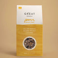Sfeerbeeld; Voorkant verpakking GR'EAT Granola Power Bananabread BIO (300g) - Glutsenza