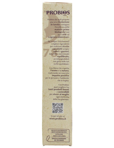 Zijkant van de verpakking lasagne van maïs en rijst