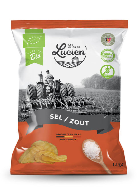 Lucien gezouten aardappelchips - 125 gr - Glutsenza