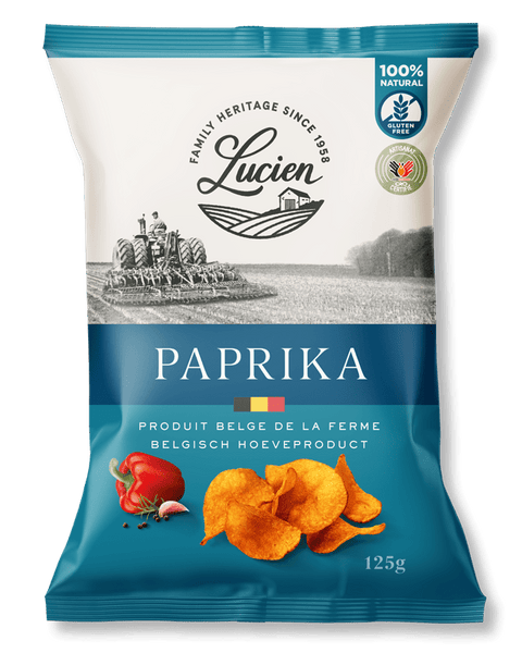 Lucien Paprika aardappelchips - 125 gr - Glutsenza