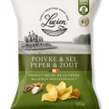 Verpakking Lucien peper & zout glutenvrije chips – 125 g, ambachtelijke Belgische aardappelchips van Glutsenza